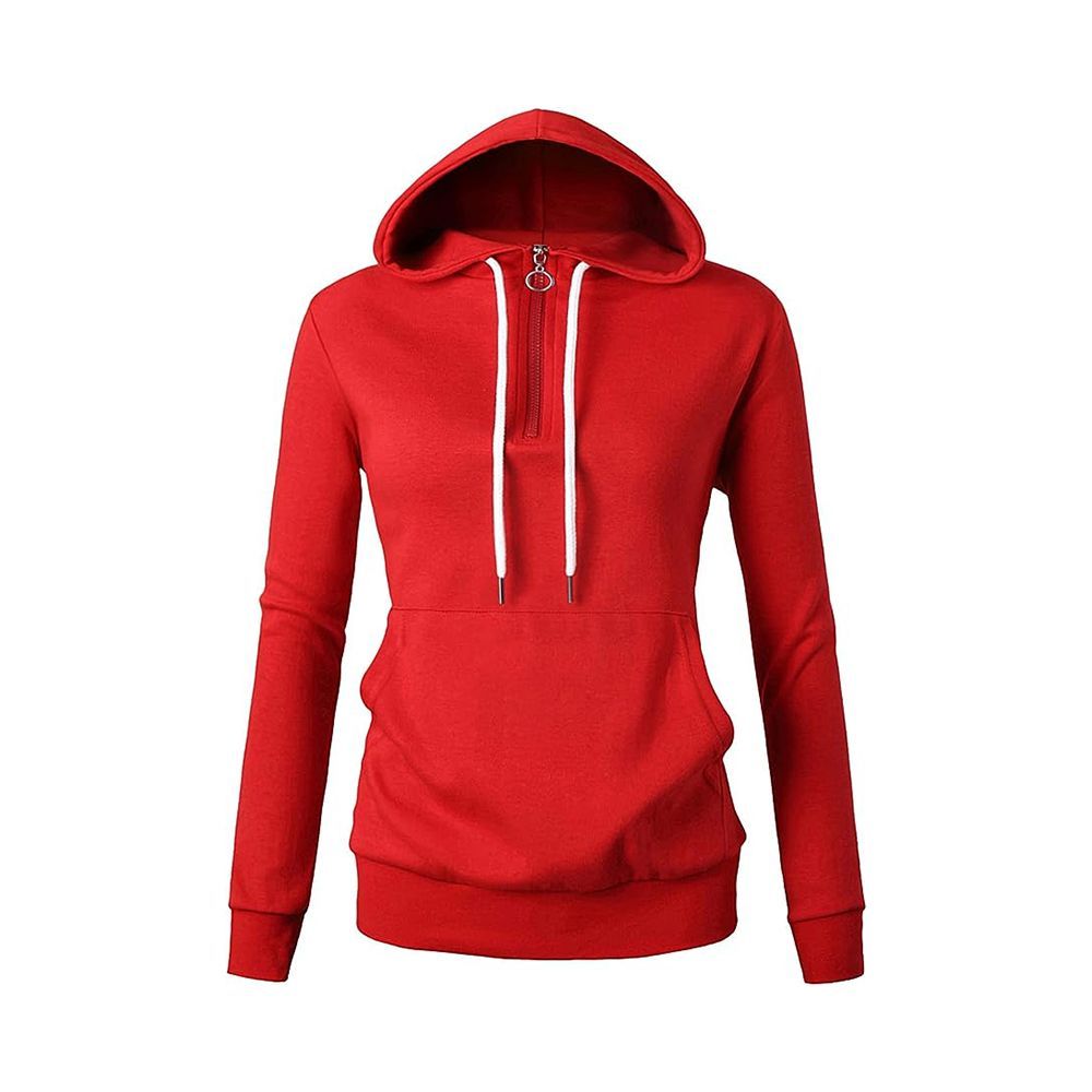 Lightweight Thin Quarter Zip-Up Pullover Hoodie 