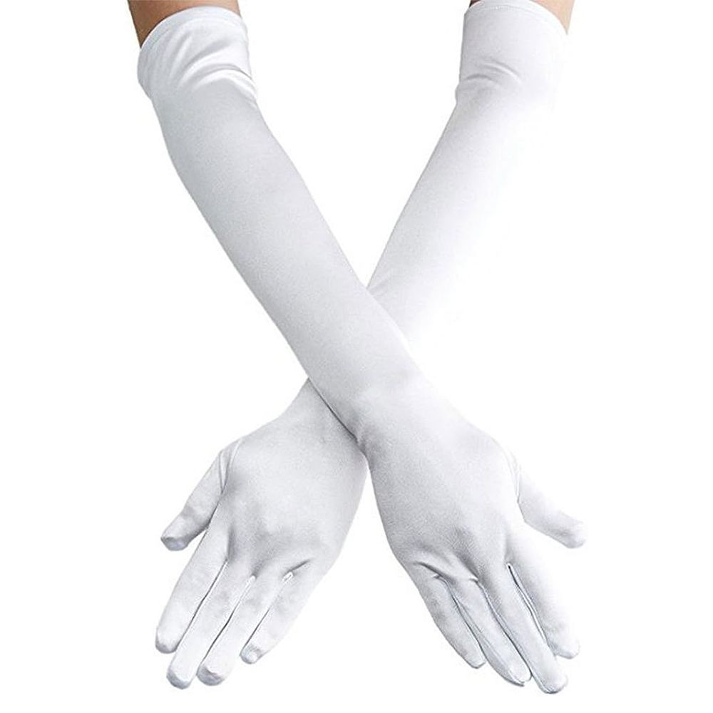 22” Long Satin Finger Gloves 