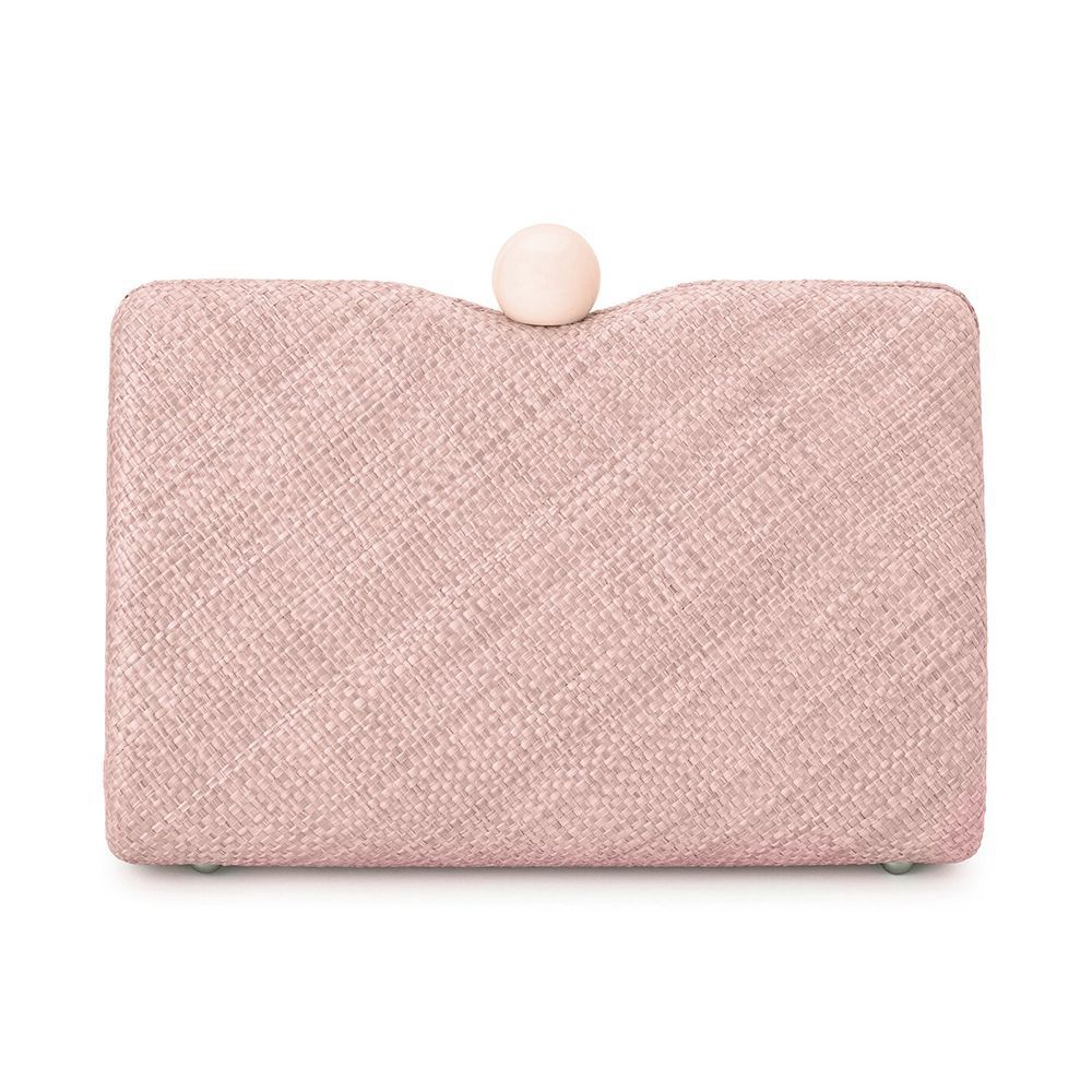 Cece Straw Woven Box Clutch 