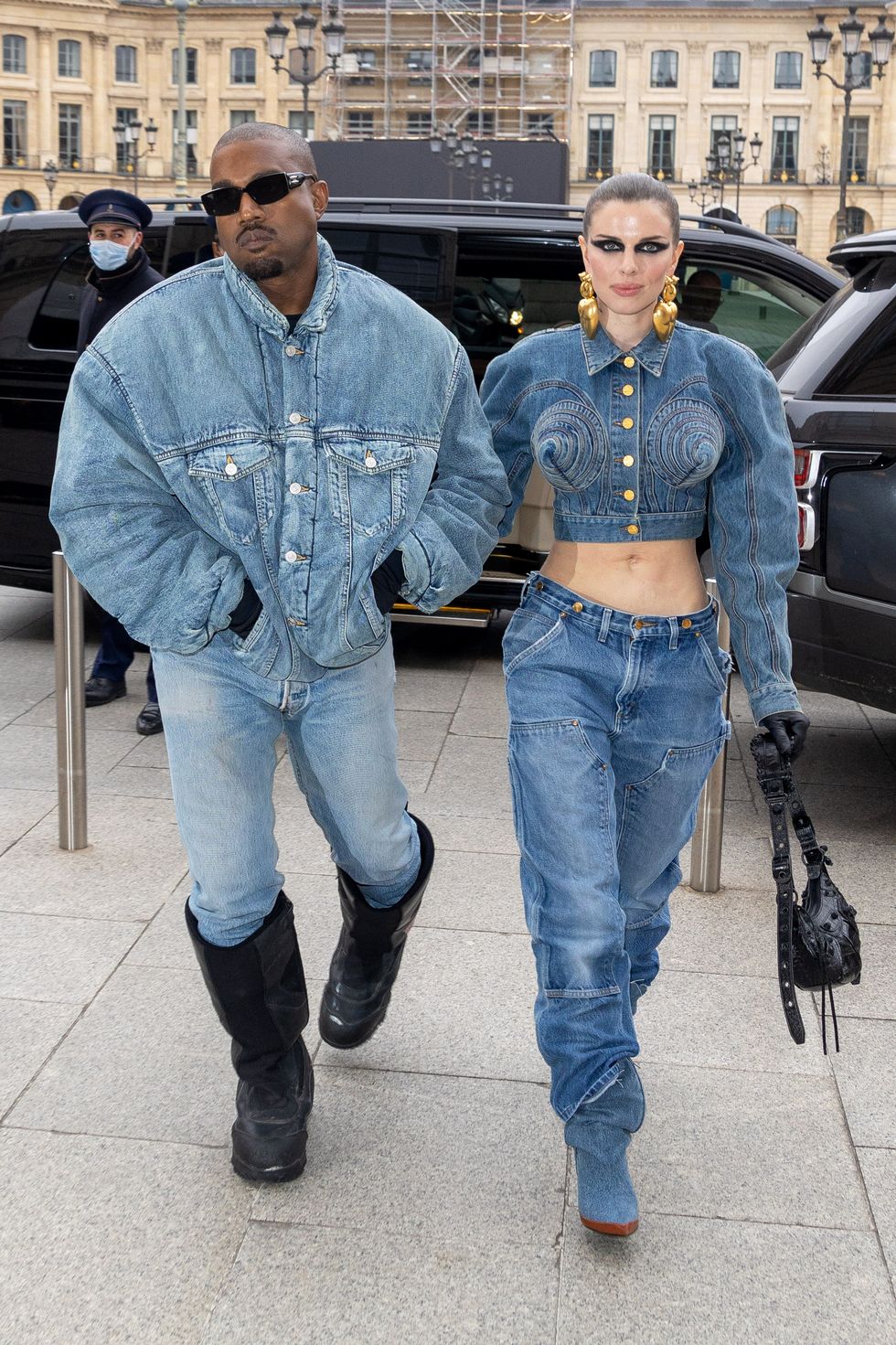 julia fox denim outfit costume idea