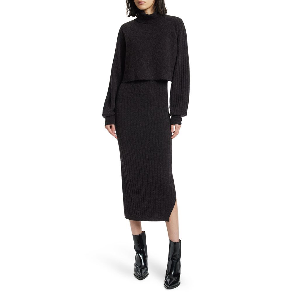 Margot Rib Dress with Turtleneck Sweater