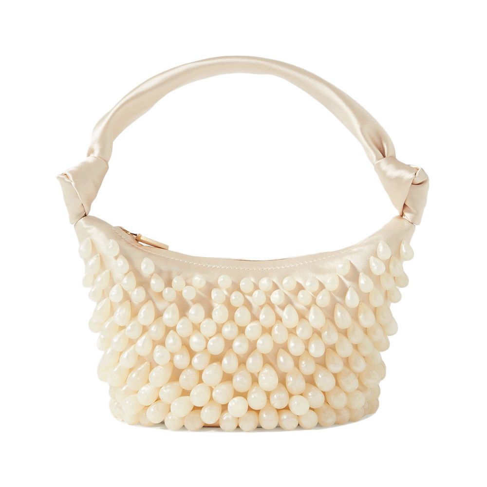 Gia Beaded Satin Shoulder Bag