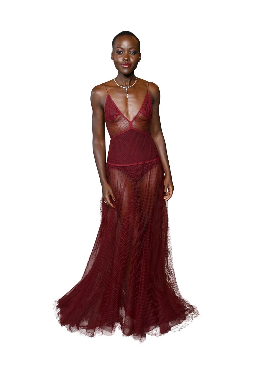 a person in a red dress