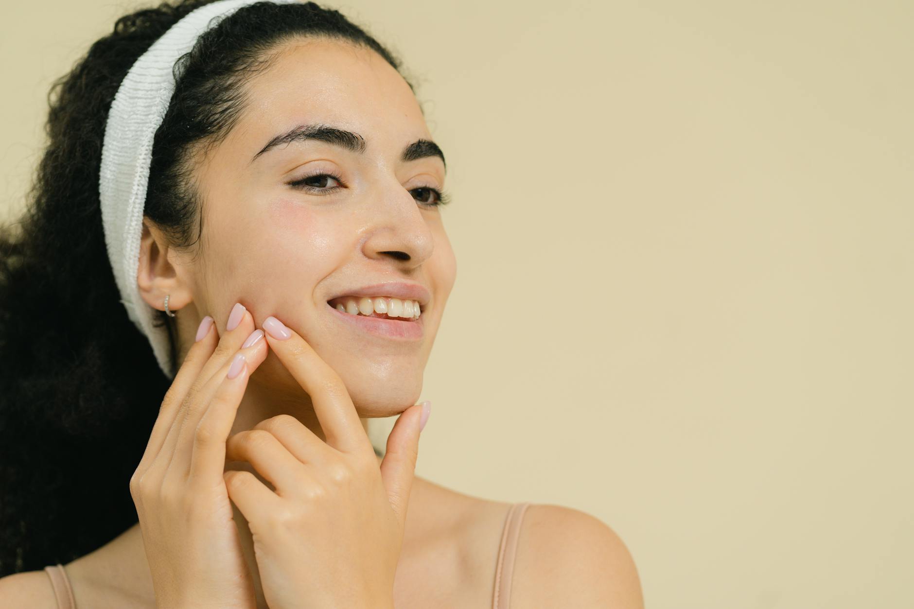 Close-up of radiant, healthy skin showing natural luminosity and smoothness