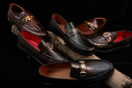 High-end fashion footwear photography setup