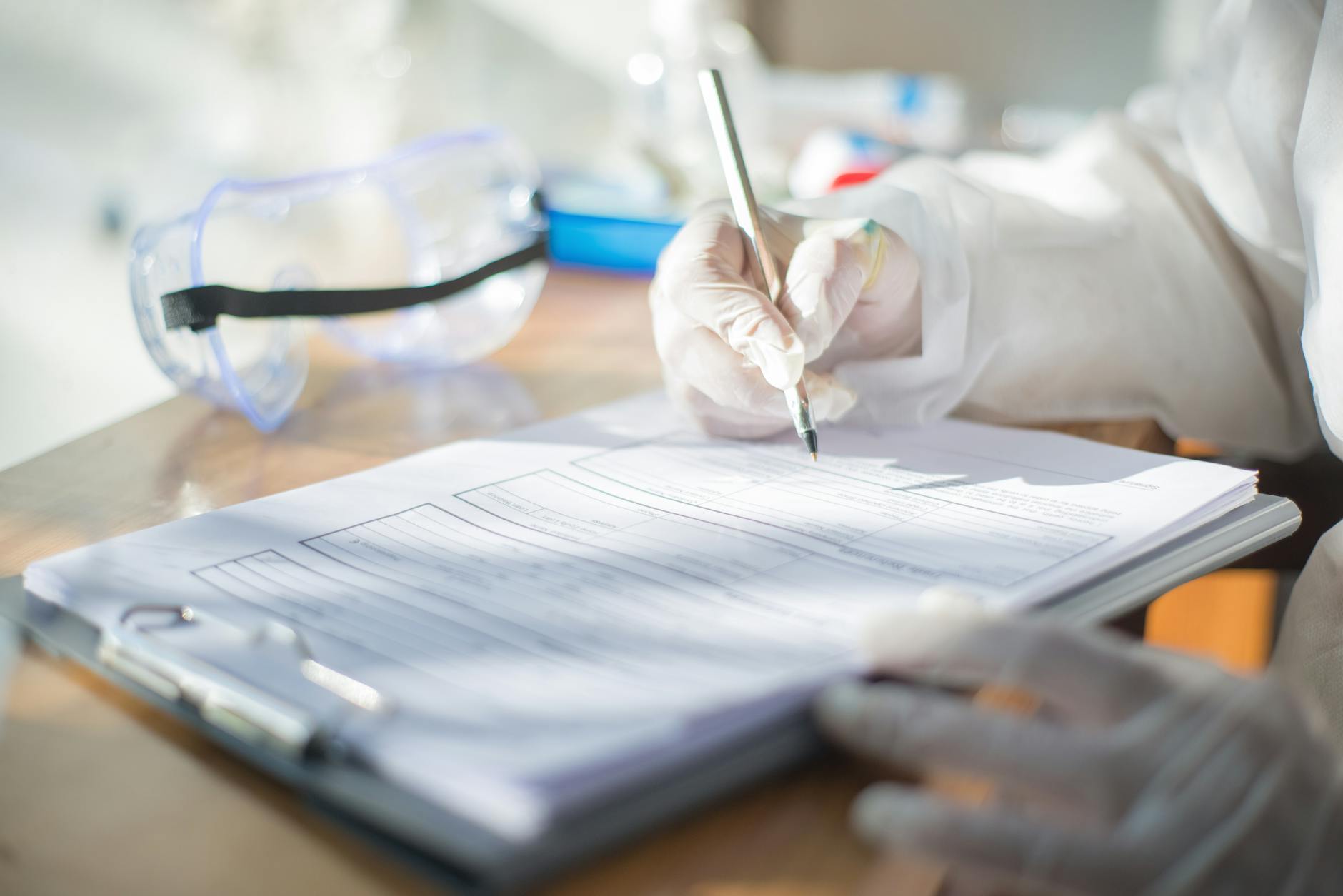 Official regulatory documents and paperwork on desk