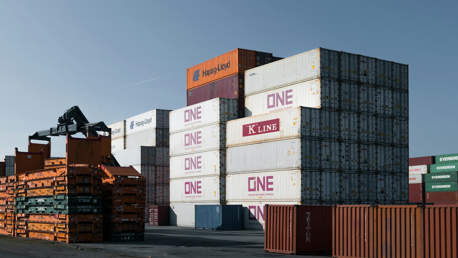 Cargo containers at international shipping port representing global trade
