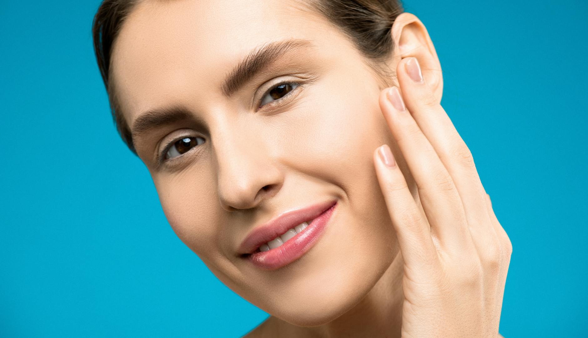 Close-up of radiant, healthy skin showing natural luminosity and even tone