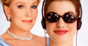 Elegant movie theater with red carpet and spotlights for film premiere
