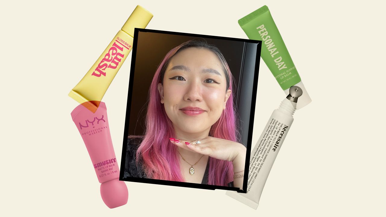 Person applying lip balm with natural lighting