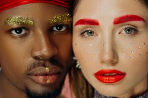 Euphorias Series Finale Closes the Book on Maddy Perezs Beauty Era Close-up of dramatic rhinestone and glitter eye makeup inspired by maximalist TV beauty trends