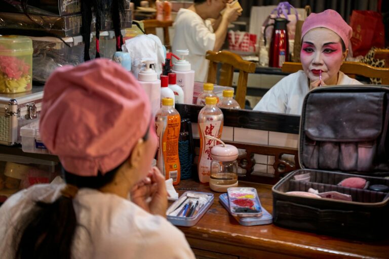 The Rocky Horror Show Has Electrified Broadway With a Glittery Spin on the Cult Classic Close-up of dramatic stage makeup with bold eye shadow and contour for a theatrical production