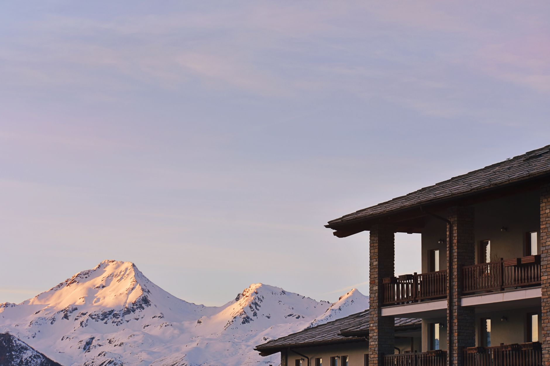 Scenic outdoor setting at a mountain resort during summer