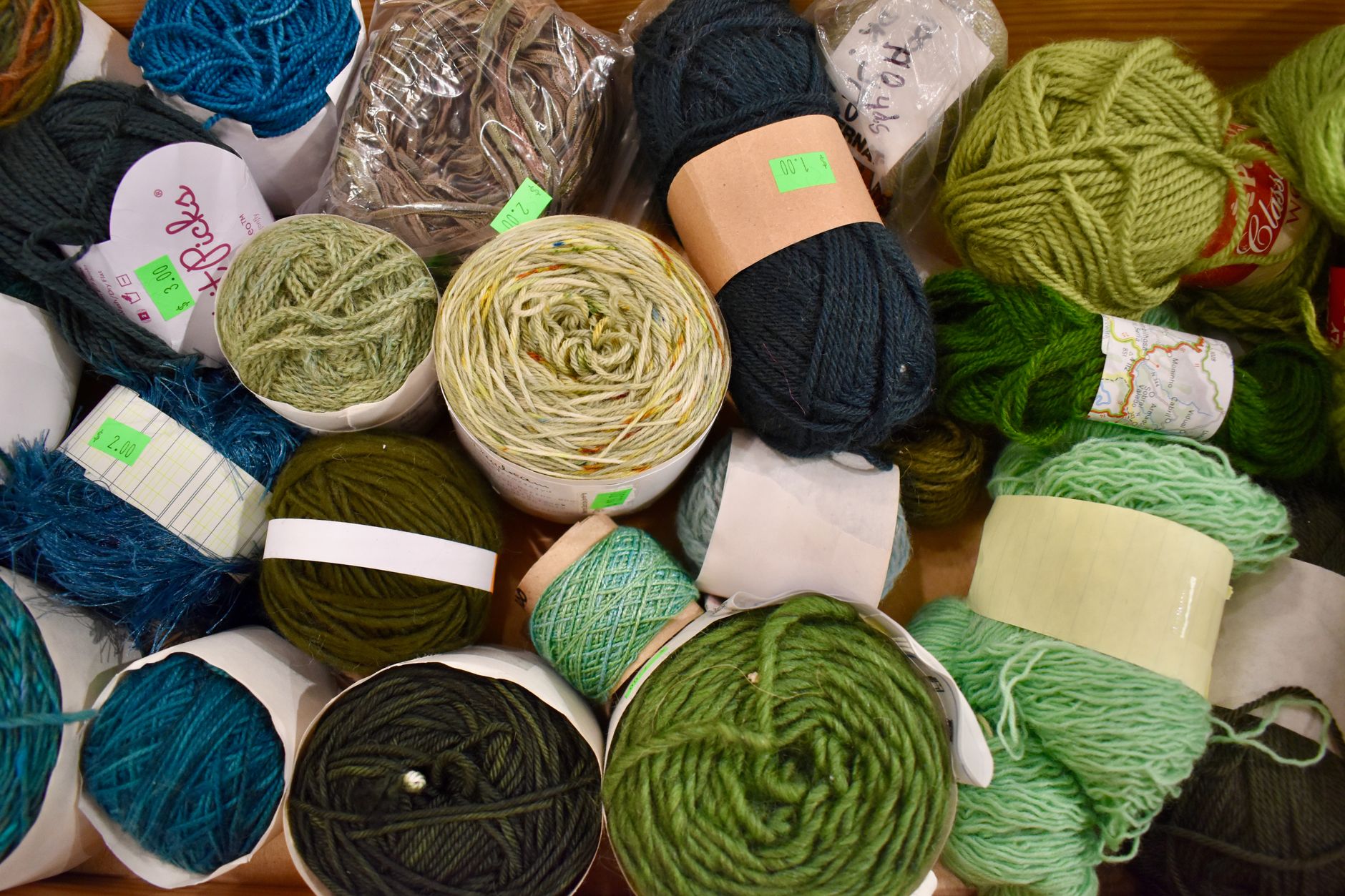 Sorted fabric and textile materials in a recycling and repurposing facility