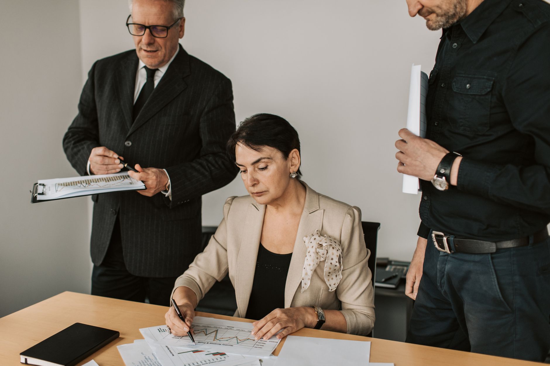 Female business executive in a professional meeting setting