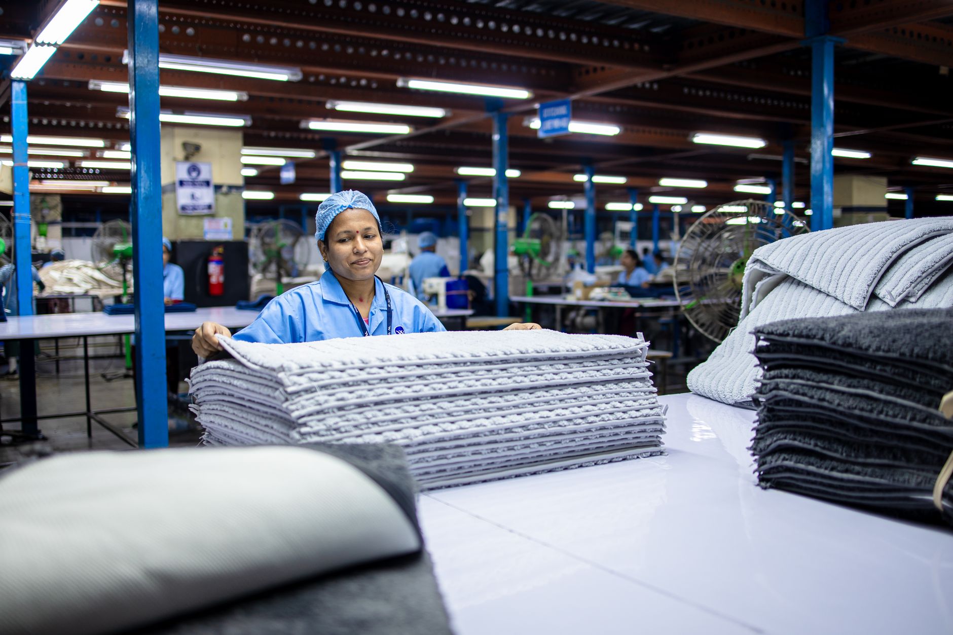 Traditional British textile manufacturing facility interior