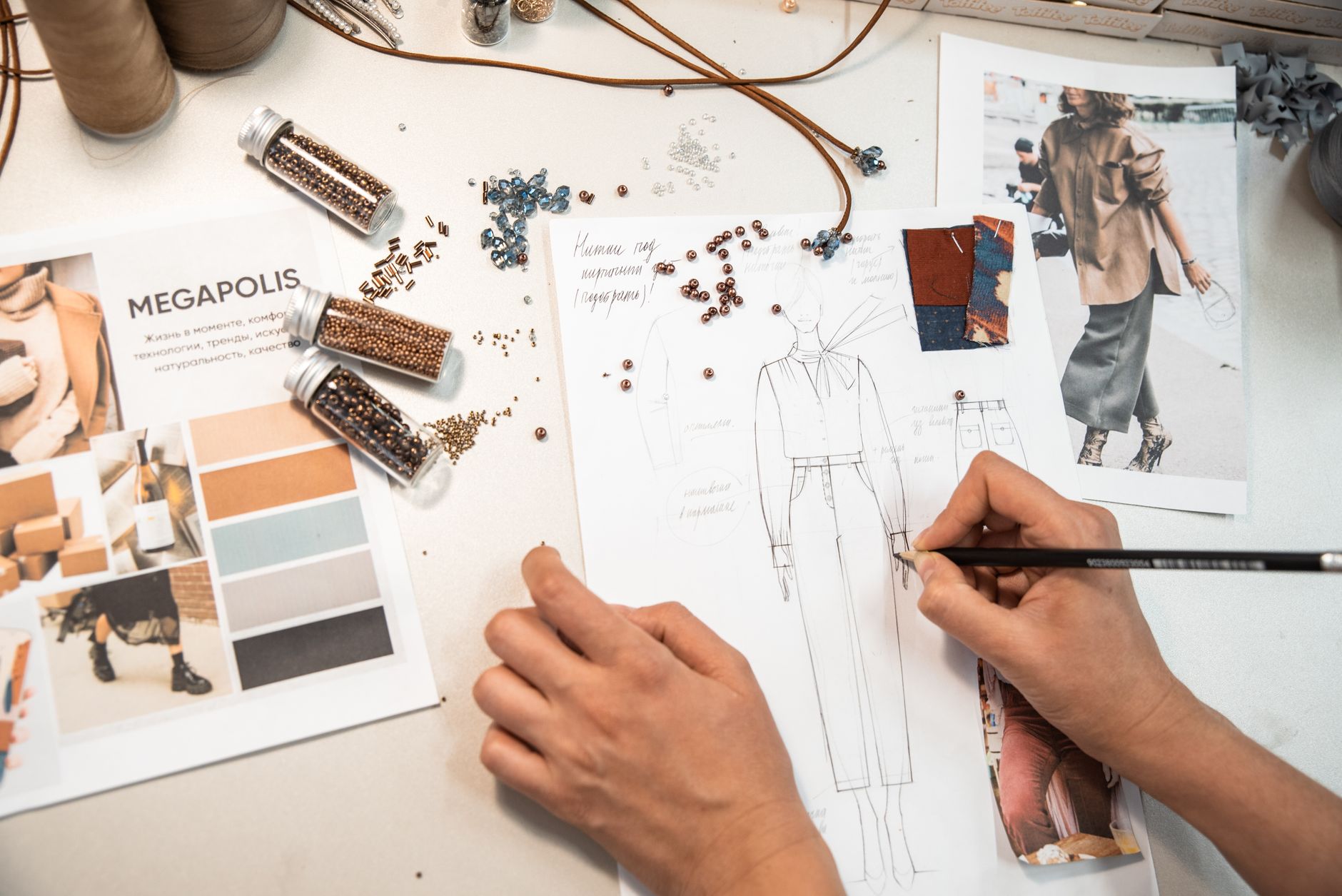 Elevated fashion collection displayed in a studio setting