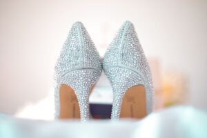 Ciara Is Expecting Baby Five, and Her Pregnancy Shoe Game Has Always Delivered Close-up of luxury stiletto heels on a polished surface