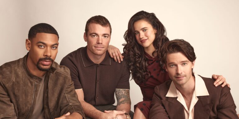 Margaret Qualley Leads Cast in Romantic Drama “Love of Your Life” Actress on a moody film set with warm lighting suggesting emotional drama