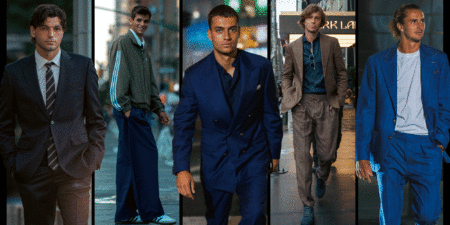 Male Tennis Players Are Stealing the US Open Style Conversation Male tennis player walking through stadium tunnel in stylish off-court outfit