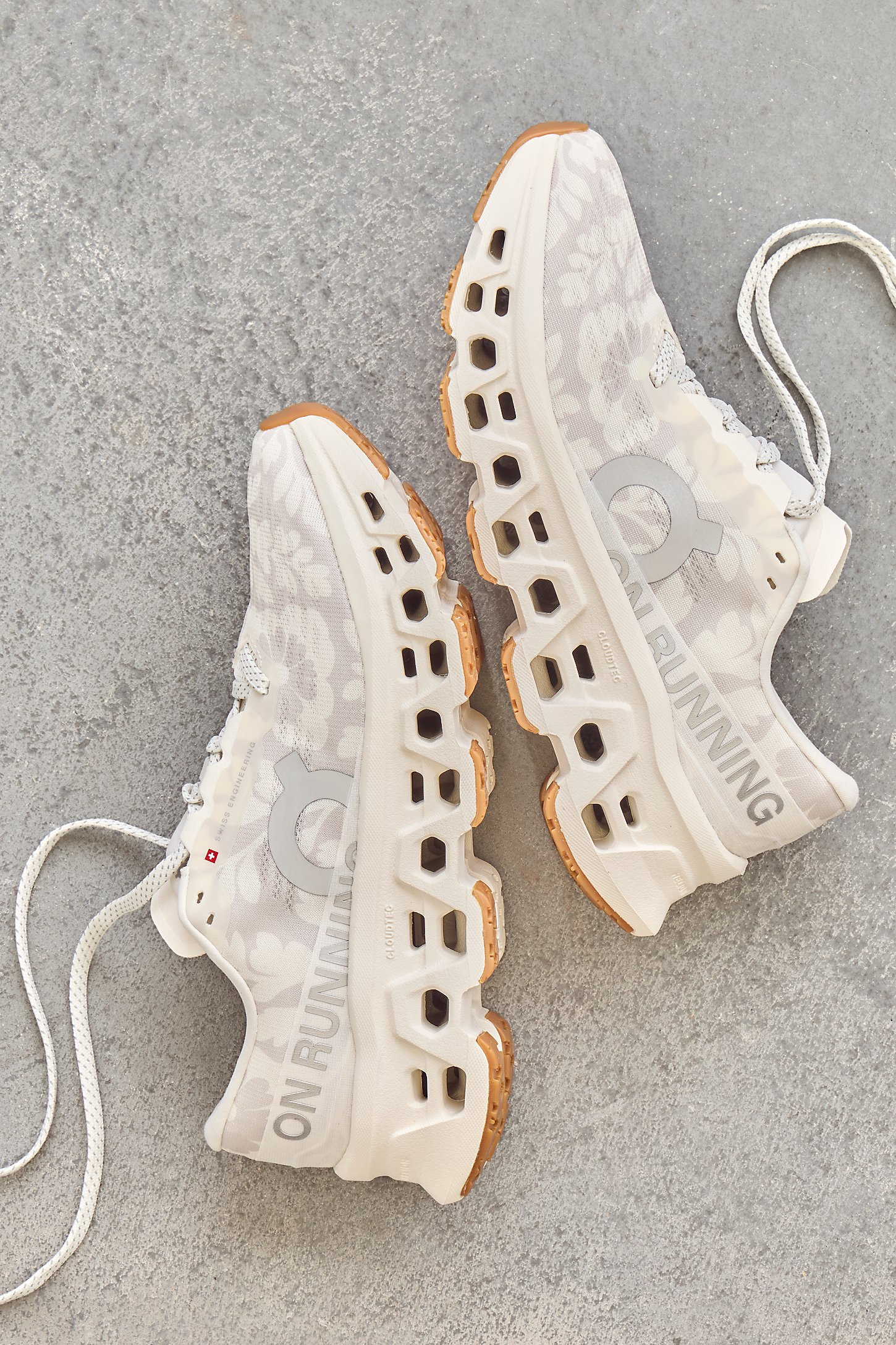 Performance running shoes on a natural trail surface
