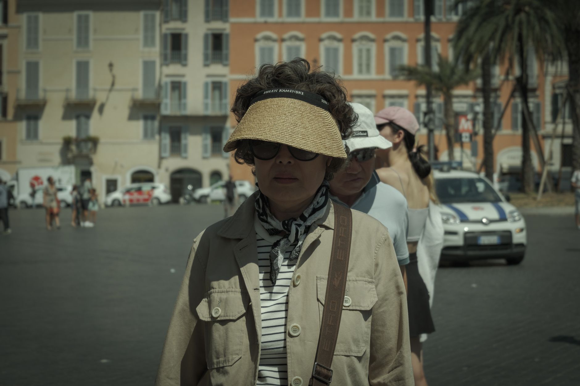 Street scene in Rome with fashion-conscious pedestrians