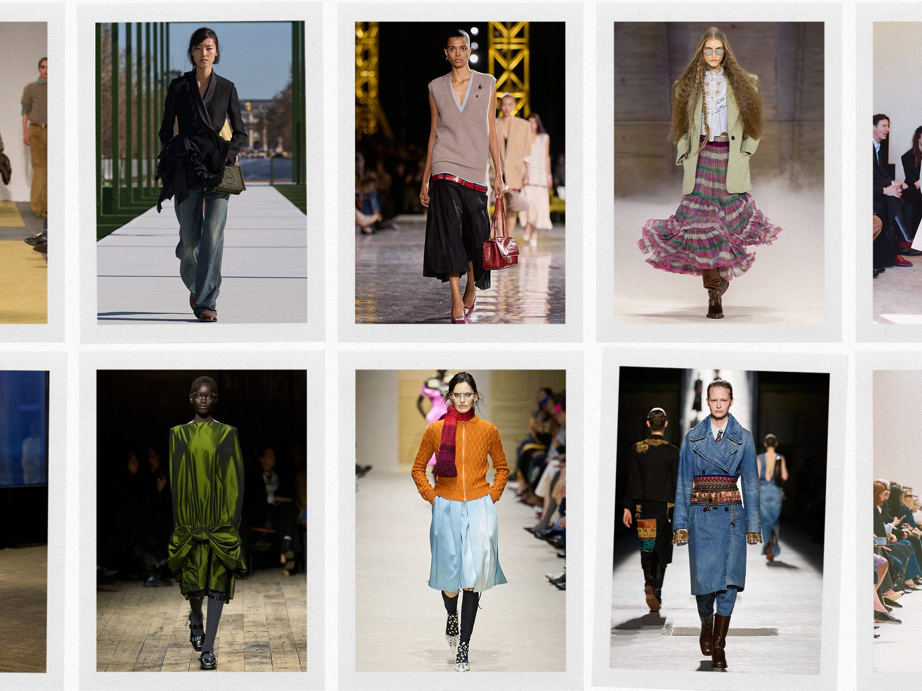 Fall fashion editorial featuring mixed fabric styling and rich seasonal tones